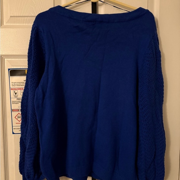 NWT Charter Club Blue Knit Sweater - Picture 3 of 3